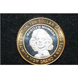 MGM Grand, Limited Edition Two-Tone $10 Gaming Token, "Marilyn Monroe" .999 Fine