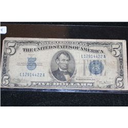 1934-B US Silver Certificate $5, Blue Seal, #L12914422A