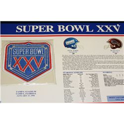 1991 NFL Super Bowl XXV (25) Iron On Patch, New York Giants vs. Buffalo Bills in Tampa FL