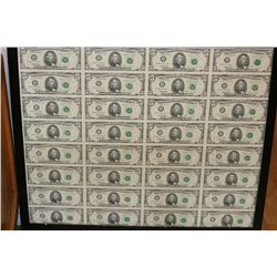 1995 US Federal Reserve Note $5, Boston MA Reserve, Uncut Sheet, lot of 32