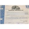 Image 1 : American Standard Inc. Stock Certificate dated 1979