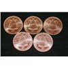 Image 2 : 2011 Buffalo Copper Round, .999 Fine 1 Oz., lot of 5