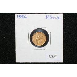 1856 Indian Princess $1 Gold Coin