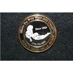 Donna's Ranch, Limited Edition Two-Tone $10 Silver State Brothel Token, .999 Fine