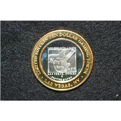 Hard Rock Hotel, Limited Edition Two-Tone $10 Gaming Token, .999 Fine