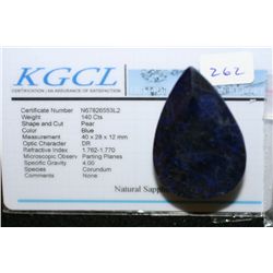 140 Carat Natural Sapphire with KGCL Certification