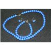 Image 1 : 8 MM Lapis Lazuli 18" Necklace; 7.5" Bracelet & Drop Earring Set, NEW!