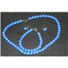 Image 2 : 8 MM Lapis Lazuli 18" Necklace; 7.5" Bracelet & Drop Earring Set, NEW!