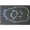 Image 1 : Lapis Lazuli & Silver 22" Necklace, Bracelet & Drop Earring Set, NEW!
