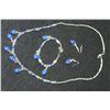 Image 2 : Lapis Lazuli & Silver 22" Necklace, Bracelet & Drop Earring Set, NEW!