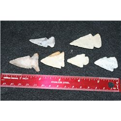 Vintage Indian Arrowhead, lot of 6