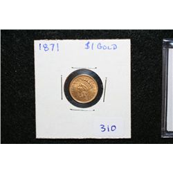 1871 Indian Princess $1 Gold Coin