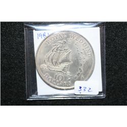 1981 Eastern Carribbean Territories $10 Foreign Coin, "Royal Wedding"