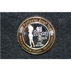 Pussycat Ranch, Limited Edition Two-Tone $10 Silver State Brothel Token, .999 Fine