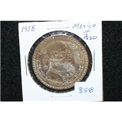 1958 Mexico Un Peso Foreign Coin