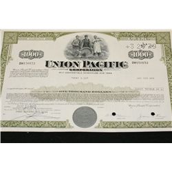 Union Pacific Corp. Stock Certificate dated 1976