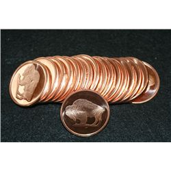 2011 Buffalo Copper Round, .999 Fine 1 Oz., lot of 17