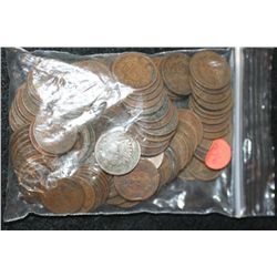 Indian Head Penny, various dates & conditions, lot of 100