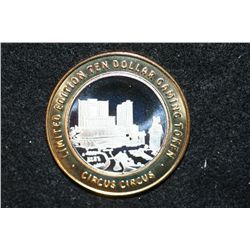 Circus Circus, Limited Edition Two-Tone $10 Gaming Token, .999 Fine