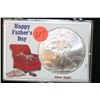 Image 1 : 2010 Silver Eagle $1, "Happy Father's Day"