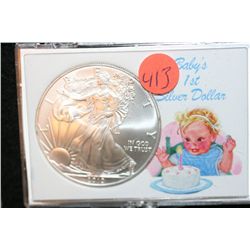 2010 Silver Eagle $1, "Baby's 1st Silver Dollar"