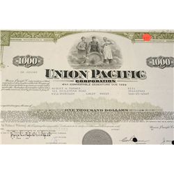 Union Pacific Corp. Stock Certificate dated 1969