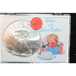 2010 Silver Eagle $1, "Baby's 1st Silver Dollar"