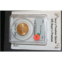 1899 Liberty $10 Gold Coin, PCGS Graded MS63  **CeCe's Premium Special 10% Buyer's Premium-This Lot 