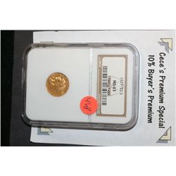 1927 Indian Chief $2.5 Gold Coin, NGC Graded MS63  **CeCe's Premium Special 10% Buyer's Premium-This