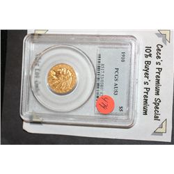 1910 Indian Chief $5 Gold Coin, PCGS Graded AU53  **CeCe's Premium Special 10% Buyer's Premium-This 