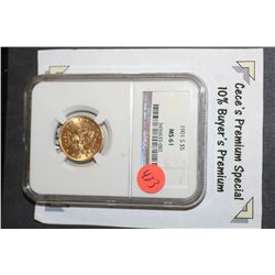 1901-S Liberty $5 Gold Coin, NGC Graded MS61  **CeCe's Premium Special 10% Buyer's Premium-This Lot 
