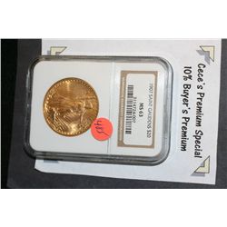 1907 St. Gaudens $20 Gold Coin, NGC Graded MS63  **CeCe's Premium Special 10% Buyer's Premium-This L