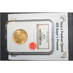 1907 Indian Chief $10 Gold Coin, NGC Graded MS63  **CeCe's Premium Special 10% Buyer's Premium-This 