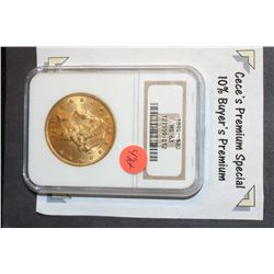 1894 Liberty $20 Gold Coin, NGC Graded MS63  **CeCe's Premium Special 10% Buyer's Premium-This Lot O