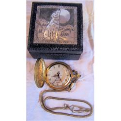Pocket watch Commemorative  Quartz with fob