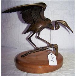 Bronze Egret - signed (Nelles)