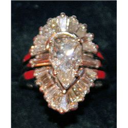 3 Piece wedding set Ctr Platinum Ring