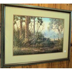 Framed Picture Wild Turkeys By Ben Essenburg