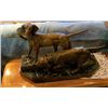Image 1 : Bronze 2 tier solid marble base with hunting dogs