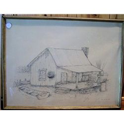 Framed picture Bait Shop, by A Ginn