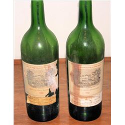 2 Empty wine bottles Chateau LaFite Rothschild