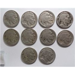 10  1926S Buffalo nickels  Good