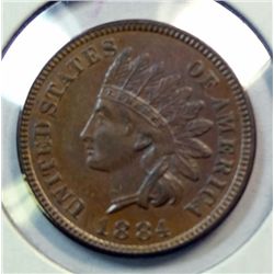 1884 Indian penny  MS63 BRN