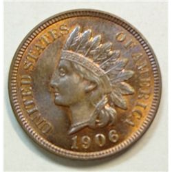 1906 Indian penny  MS64 R/BRN