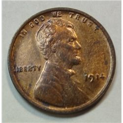 1914  Lincoln  penny  MS64 R/B