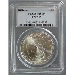 1997-P LAW ENFORCEMENT COMMEMORATIVE SILVER DOLLAR MS69!