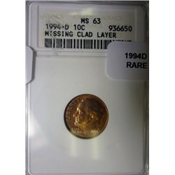 1994D Roosevelt dime ANACS63    RARE