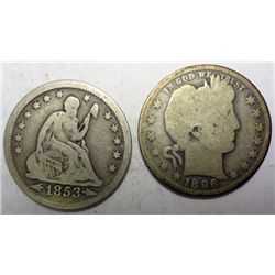 1853 arr/rys quarter  VG/F