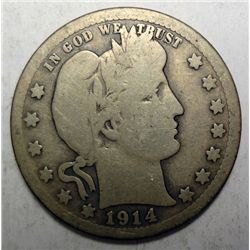 1914S Barber quarter  good