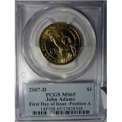 2007D first day issue  position A   Adams $